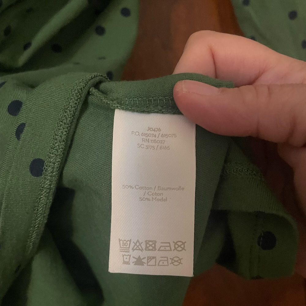 Boden Federica polka dot jersey top green size 6 - Picture 5 of 5
